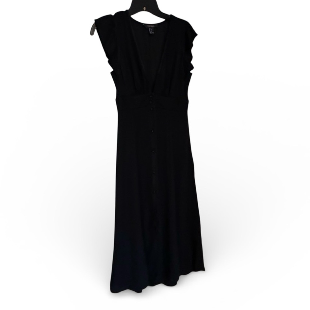 Forever 21 Button Up Midi Dress - Black - Size Small